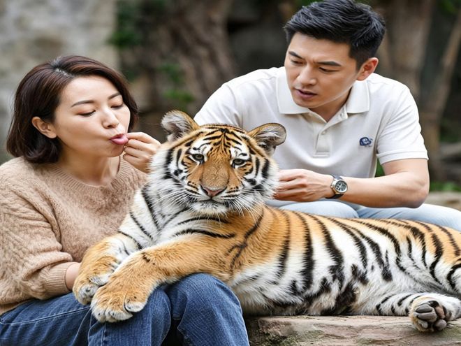 幼崽老虎被狗妈妈养大老虎成年后对狗妈妈的态度让所有人愣住(图3)